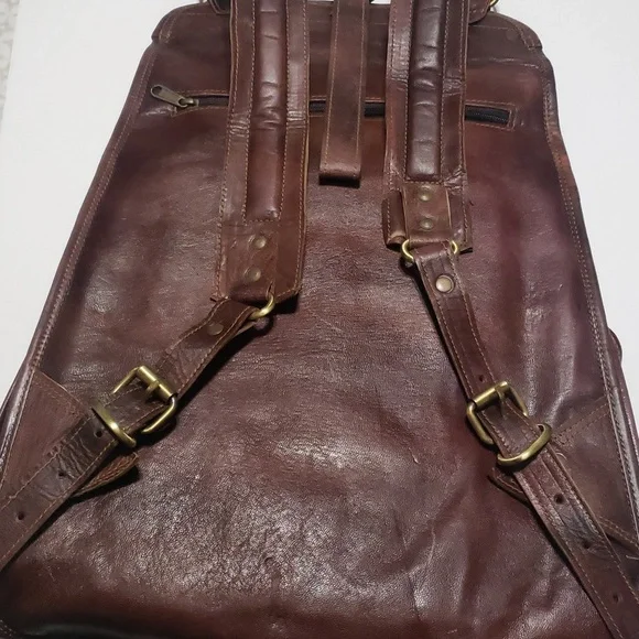 Piyush Joshi Handmade Leather Backpack/Talega/Messenger Bag . GORGEOUS